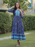 Women Blue Ethnic Motifs Printed Anarkali Kurta